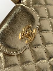 Kitlife Chanel 25C Kelly Handle Bag Metallic Gold Calfskin AS4416 13x19x7cm - 3