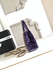 Kitlife Chanel 25C Kelly Handle Bag Purple Velvet AS4416 13x19x7cm - 4