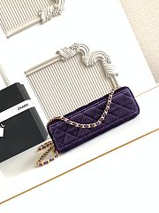 Kitlife Chanel 25C Kelly Handle Bag Purple Velvet AS4416 13x19x7cm - 5