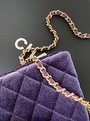 Kitlife Chanel 25C Kelly Handle Bag Purple Velvet AS4416 13x19x7cm - 2