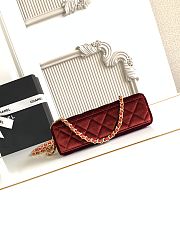 Kitlife Chanel 25C Kelly Handle Bag Dark Red Velvet AS4416 13x19x7cm - 6