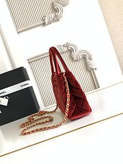 Kitlife Chanel 25C Kelly Handle Bag Dark Red Velvet AS4416 13x19x7cm - 4
