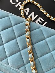 Kitlife Chanel 25C Kelly Handle Bag Blue Velvet AS4416 13x19x7cm - 4