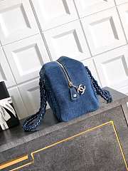 Kitlife Chanel Boston Bowling Bag Blue Denim 33x20.5x15cm - 4