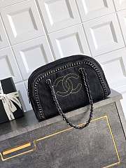 Kitlife Chanel Boston Bowling Bag Black Denim 33x20.5x15cm  - 1