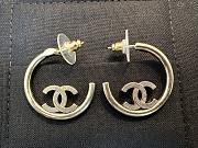 Kitlife Chanel Metal-Textured Cc-Hoop Earrings Gold - 1