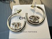 Kitlife Chanel Metal-Textured Cc-Hoop Earrings Gold - 6