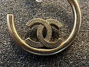 Kitlife Chanel Metal-Textured Cc-Hoop Earrings Gold - 4