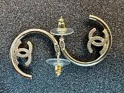 Kitlife Chanel Metal-Textured Cc-Hoop Earrings Gold - 2