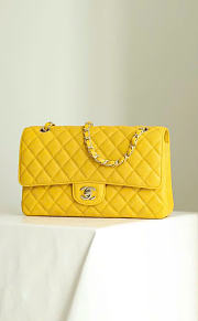 Kitlife Chanel Classic Flap Bag Medium in Yellow Caviar Leather 25cm - 1