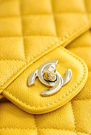 Kitlife Chanel Classic Flap Bag Medium in Yellow Caviar Leather 25cm - 2