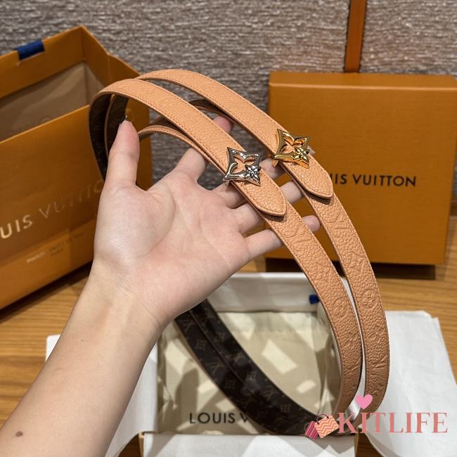 Kitlife Louis Vuitton Flowergram Belt Beige With Gold / Silver Buckle 20mm - 1
