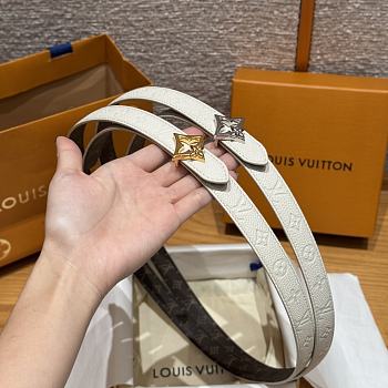 Kitlife Louis Vuitton Flowergram Belt White With Gold / Silver Buckle 20mm