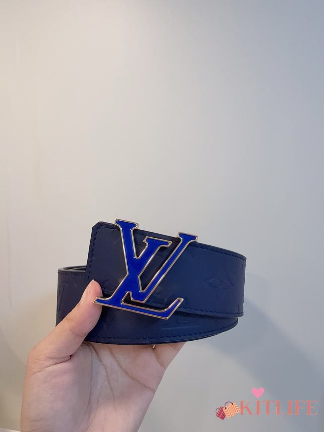 Kitlife Louis Vuitton Shadow Reversible Belt Dark Blue 40mm - 1