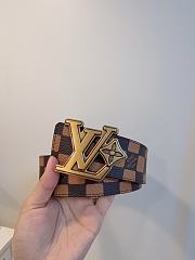 Kitlife Louis Vuitton Flower Damier Phriendship Reversible Belt Brown With Gold Buckle 40mm  - 1