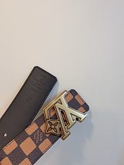 Kitlife Louis Vuitton Flower Damier Phriendship Reversible Belt Brown With Gold Buckle 40mm  - 4