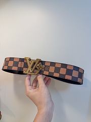 Kitlife Louis Vuitton Flower Damier Phriendship Reversible Belt Brown With Gold Buckle 40mm  - 3