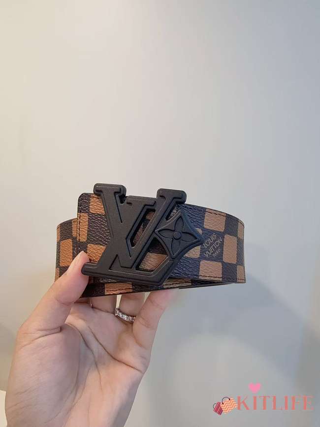 Kitlife Louis Vuitton Flower Damier Phriendship Reversible Belt Brown With Black Buckle 40mm - 1