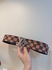 Kitlife Louis Vuitton Flower Damier Phriendship Reversible Belt Brown With Silver Buckle 40mm - 2