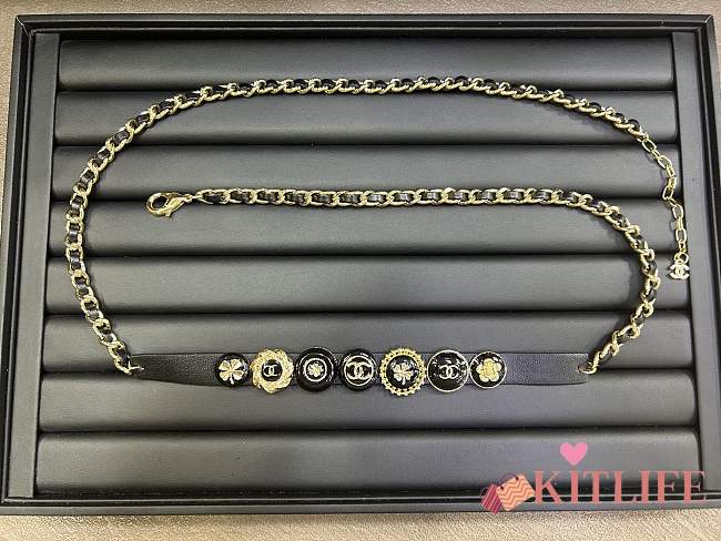 Kitlife Chanel Versatile Waist Chain With Classic Black Gold, Pure Copper Chain - 1