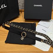 Kitlife Chanel Black Leather With Gold & Silver Metal And Rhinestones 20mm - 1
