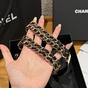 Kitlife Chanel Black Leather With Gold & Silver Metal And Rhinestones 20mm - 2