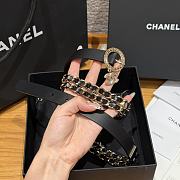 Kitlife Chanel Black Leather With Gold & Silver Metal And Rhinestones 20mm - 4