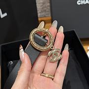 Kitlife Chanel Black Leather With Gold & Silver Metal And Rhinestones 20mm - 5