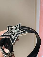 Kitlife Chanel Black Sheepskin Belt With Diamond Buckle 2cm - 1