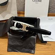 Kitlife Celine Arc de Triomphe Classic Reversible Belt Black & White 25mm - 1