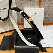Kitlife Celine Arc de Triomphe Classic Reversible Belt Black & White 25mm - 5
