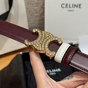 Kitlife Celine Arc de Triomphe Classic Reversible Belt Burgundy & White 25mm  - 5