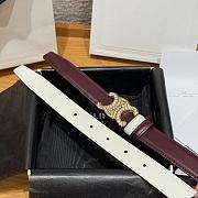 Kitlife Celine Arc de Triomphe Classic Reversible Belt Burgundy & White 25mm  - 3