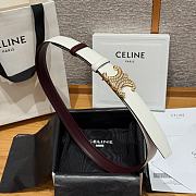Kitlife Celine Arc de Triomphe Classic Reversible Belt Burgundy & White 25mm  - 2