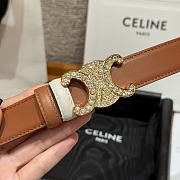 Kitlife Celine Arc de Triomphe Classic Reversible Belt Brown & White 25mm - 5
