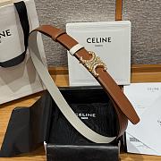 Kitlife Celine Arc de Triomphe Classic Reversible Belt Brown & White 25mm - 2