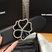 Kitlife Saint Laurent Women Belt Black With Charm 45mm - 4