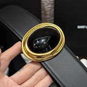 Kitlife Saint Laurent Black Leather Belt With Cabochon 45mm - 5