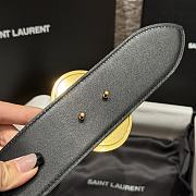 Kitlife Saint Laurent Black Leather Belt With Cabochon 45mm - 2