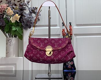 Kitlife Louis Vuitton Mini Pleaty Shoulder Bag Pink Monogram Denim M95050 26x15x9cm