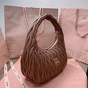 Kitlife Miu Miu Wander Matelassé Brown Nappa Leather Hobo Bag 29x24x10cm - 6