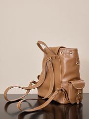 Kitlife Miu Miu Brown Leather Backpack 25x29.5x12.5cm - 3