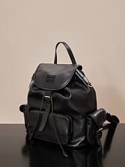Kitlife Miu Miu Black Leather Backpack 25x29.5x12.5cm - 2