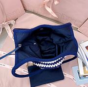 Kitlife Miu Miu Woven Tote Bag White & Dark Blue 5BG231 35x40 cm  - 6
