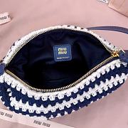 Kitlife Miu Miu Crochet Pouch White & Dark Blue 5NE841 25.5x14x10cm - 6