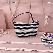 Kitlife Miu Miu Crochet Pouch White & Dark Blue 5NE841 25.5x14x10cm - 4