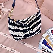 Kitlife Miu Miu Crochet Pouch White & Dark Blue 5NE841 25.5x14x10cm - 2