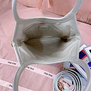 Kitlife Miu Miu Ivy Embroidered Gabardine Bag Cream 5BA281 20x24cm - 5