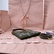Kitlife Miu Miu Ivy Embroidered Gabardine Bag Green 5BA281 20x24cm - 4