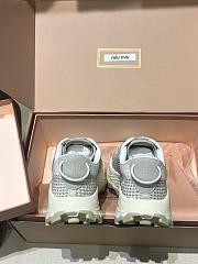 Kitlife Miu Miu Cloudy Grey Technical Fabric Sneakers - 6